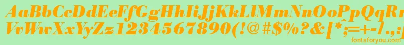 fuente ModernbodoniheavyRegularitalic – Fuentes Naranjas Sobre Fondo Verde