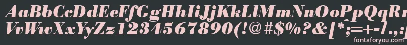 フォントModernbodoniheavyRegularitalic – 黒い背景にピンクのフォント