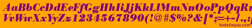 ModernbodoniheavyRegularitalic-fontti – violetit fontit oranssilla taustalla