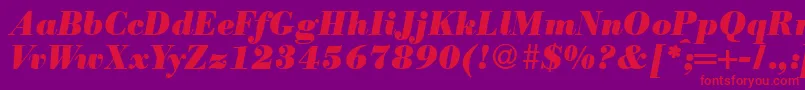 ModernbodoniheavyRegularitalic-fontti – punaiset fontit violetilla taustalla