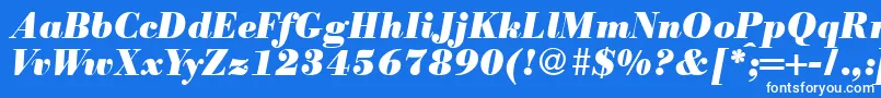 フォントModernbodoniheavyRegularitalic – 青い背景に白い文字