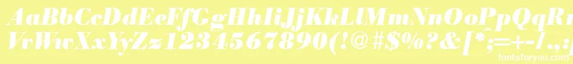 ModernbodoniheavyRegularitalic Font – White Fonts on Yellow Background