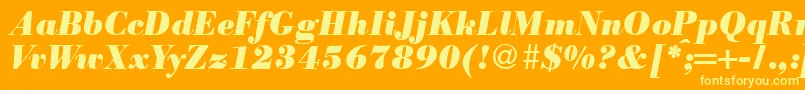 ModernbodoniheavyRegularitalic-Schriftart – Gelbe Schriften auf orangefarbenem Hintergrund