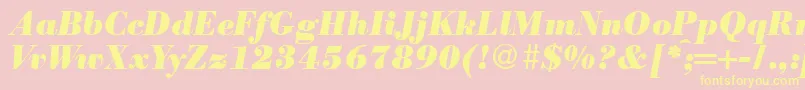 ModernbodoniheavyRegularitalic-Schriftart – Gelbe Schriften auf rosa Hintergrund