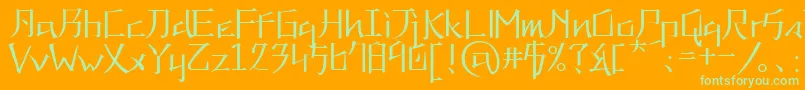 KaneiwaAlpRegular Font – Green Fonts on Orange Background