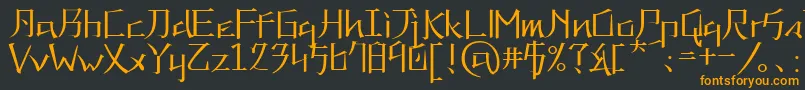 KaneiwaAlpRegular-Schriftart – Orangefarbene Schriften auf schwarzem Hintergrund