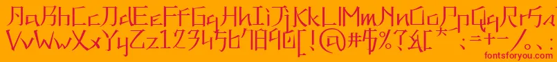 フォントKaneiwaAlpRegular – オレンジの背景に赤い文字