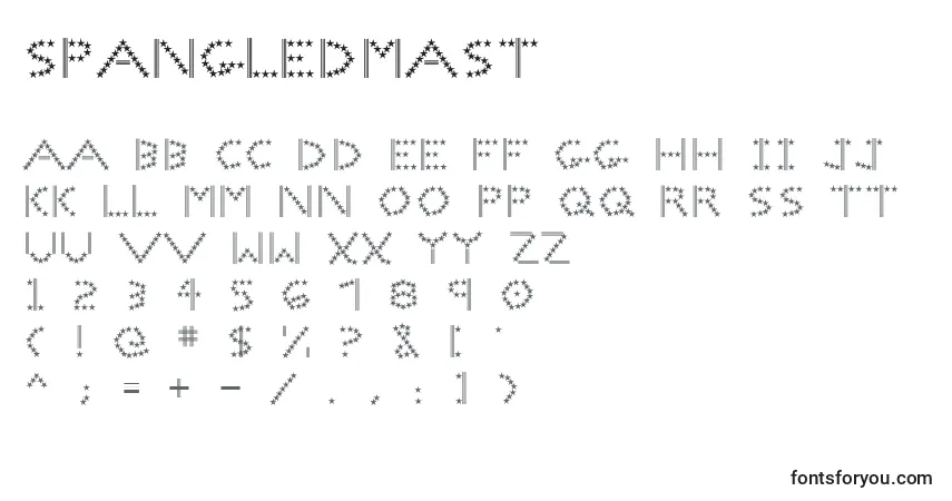 Spangledmast-fontti – aakkoset, numerot, erikoismerkit