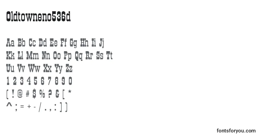 A fonte Oldtowneno536d – alfabeto, números, caracteres especiais