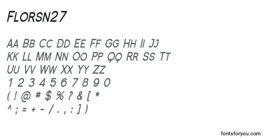 Schriftart Florsn27 – Alphabet, Zahlen, spezielle Symbole