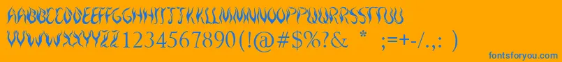 Czcionka RoyalInferno – niebieskie czcionki na pomarańczowym tle