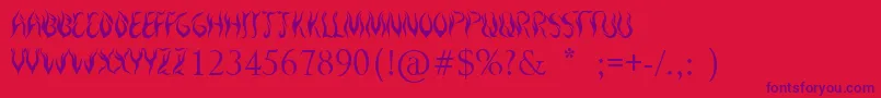 RoyalInferno Font – Purple Fonts on Red Background