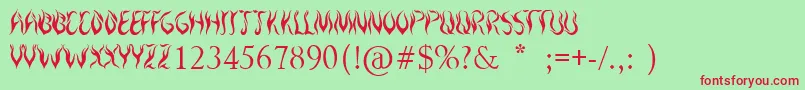 RoyalInferno Font – Red Fonts on Green Background