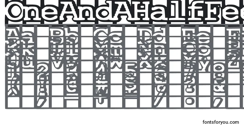 Schriftart OneAndAHalfFeetUnder – Alphabet, Zahlen, spezielle Symbole
