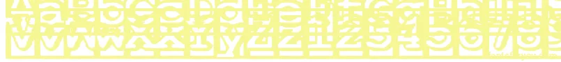 フォントOneAndAHalfFeetUnder – 白い背景に黄色の文字