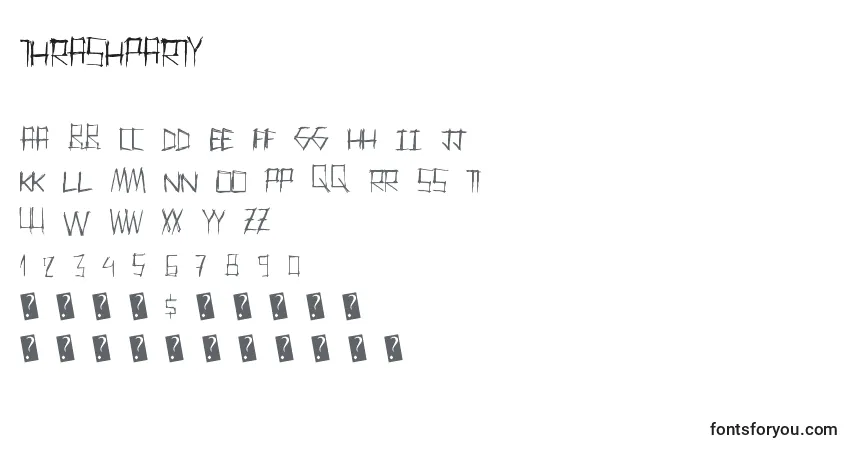 Schriftart Thrashparty – Alphabet, Zahlen, spezielle Symbole