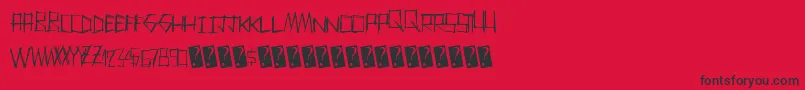 Thrashparty-fontti – mustat fontit punaisella taustalla