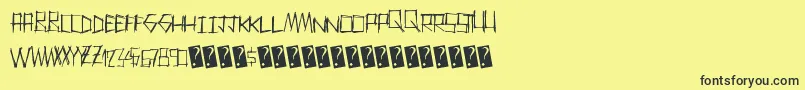 Fonte Thrashparty – fontes pretas em um fundo amarelo