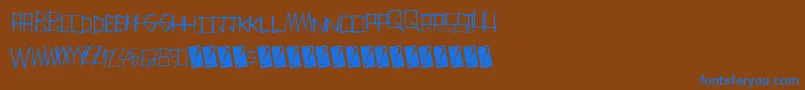 Thrashparty-fontti – siniset fontit ruskealla taustalla