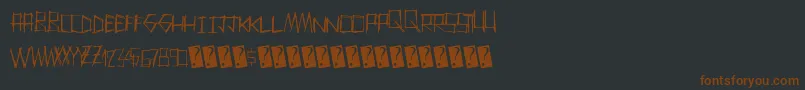 Thrashparty-fontti – ruskeat fontit mustalla taustalla