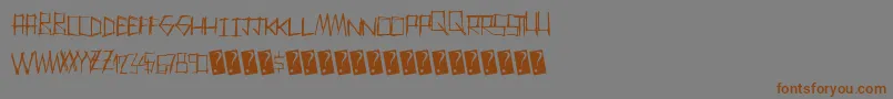 Thrashparty-Schriftart – Braune Schriften auf grauem Hintergrund