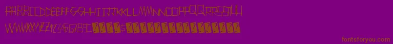フォントThrashparty – 紫色の背景に茶色のフォント