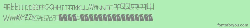 Thrashparty-fontti – harmaat kirjasimet vihreällä taustalla