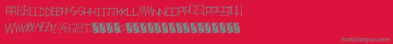 Thrashparty-Schriftart – Graue Schriften auf rotem Hintergrund