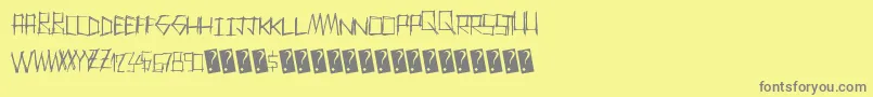 Fonte Thrashparty – fontes cinzas em um fundo amarelo