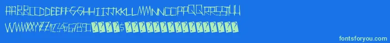Thrashparty Font – Green Fonts on Blue Background