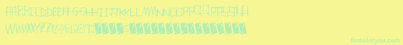 Thrashparty-fontti – vihreät fontit keltaisella taustalla