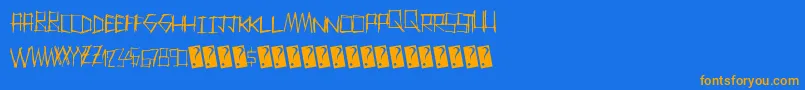 Thrashparty Font – Orange Fonts on Blue Background