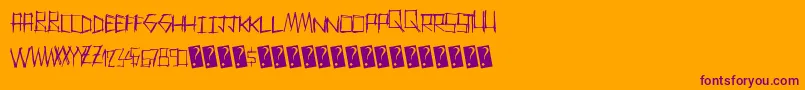 フォントThrashparty – オレンジの背景に紫のフォント