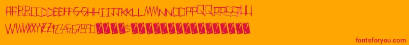 フォントThrashparty – オレンジの背景に赤い文字