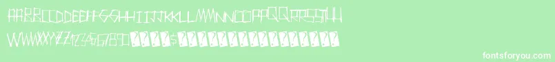 フォントThrashparty – 緑の背景に白い文字