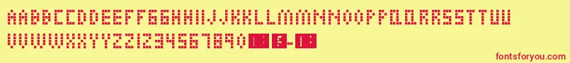 AlienInvasion Font – Red Fonts on Yellow Background