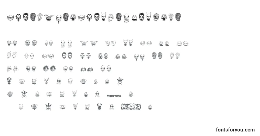 Schriftart MonstersAmongUsDingbats – Alphabet, Zahlen, spezielle Symbole