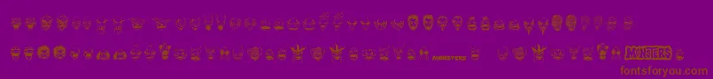 MonstersAmongUsDingbats Font – Brown Fonts on Purple Background