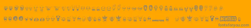 MonstersAmongUsDingbats Font – Gray Fonts on Orange Background