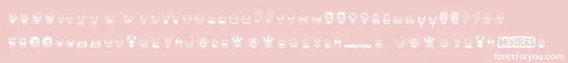 MonstersAmongUsDingbats Font – White Fonts on Pink Background