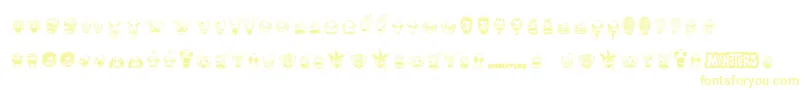 MonstersAmongUsDingbats Font – Yellow Fonts on White Background