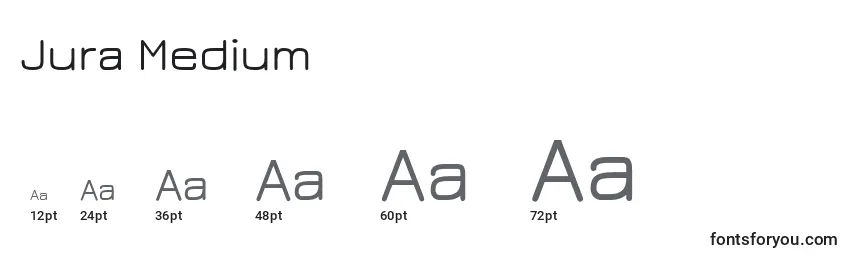 Размеры шрифта Jura Medium