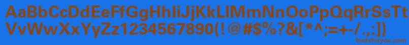 UniverscBold Font – Brown Fonts on Blue Background