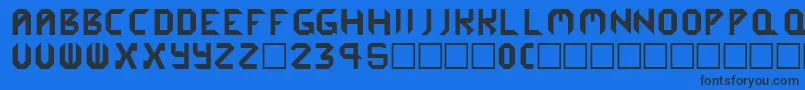 Cybergenics Font – Black Fonts on Blue Background