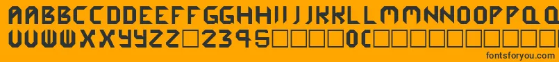 Cybergenics Font – Black Fonts on Orange Background
