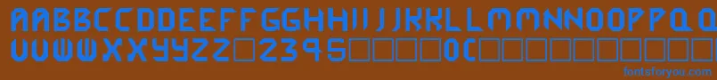 Cybergenics Font – Blue Fonts on Brown Background