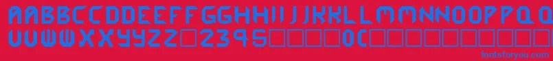 フォントCybergenics – 赤い背景に青い文字
