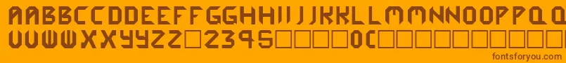 Cybergenics Font – Brown Fonts on Orange Background