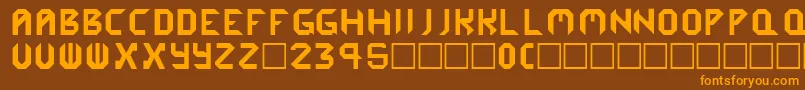 Cybergenics Font – Orange Fonts on Brown Background