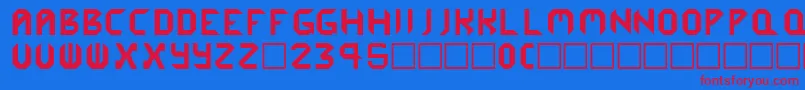 Cybergenics Font – Red Fonts on Blue Background